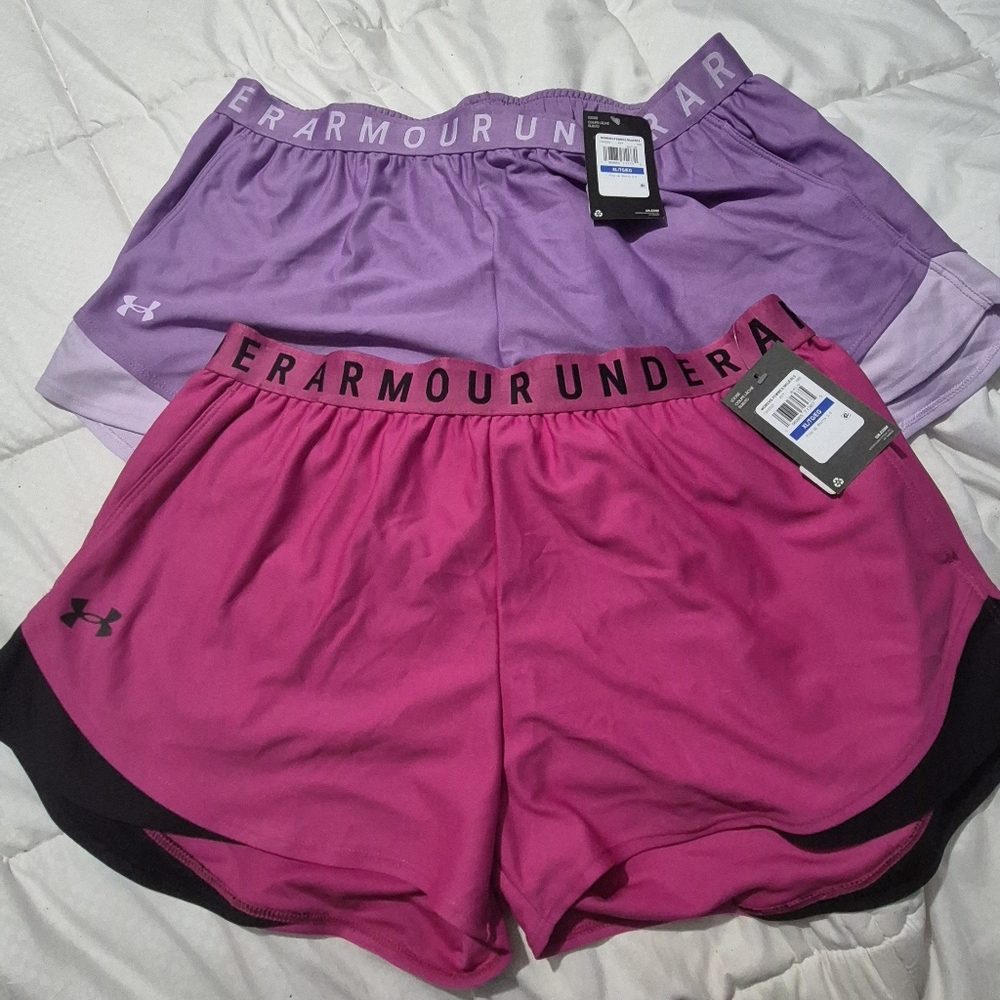 Under Armour Women's Athletic Shorts - Pink and Purple
